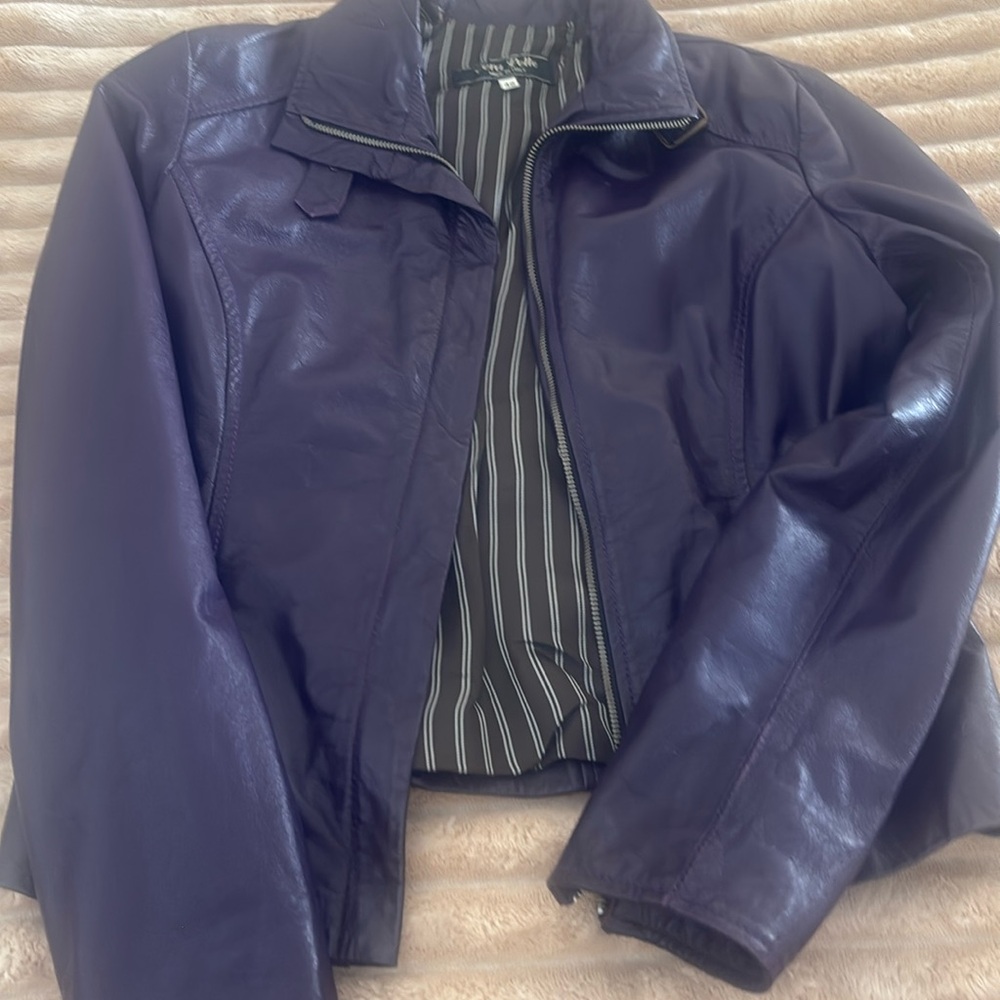 Italian leather bomber jacket